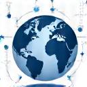 Icon of a connected globe